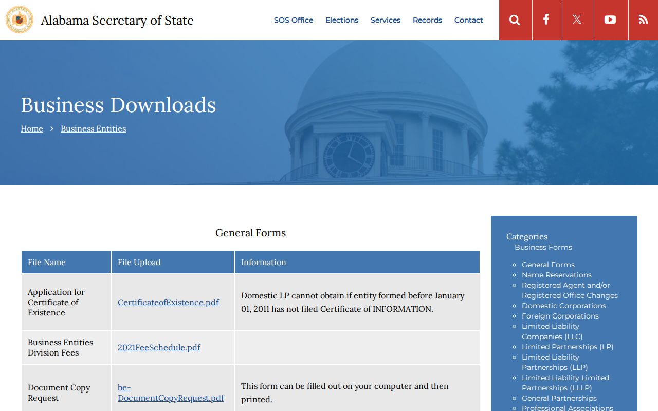 Northport resident lookup through Alabama business entity records